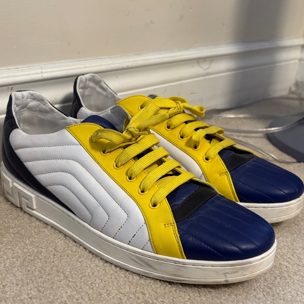 Versace Yellow and Blue Men's Sneakers